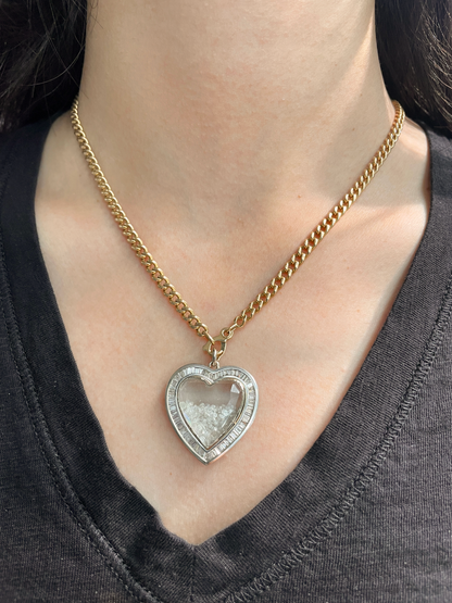 Vintage 18K Gold 5.6 CTW Diamond Heart Shaker Pendant