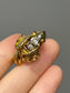 Vintage 18K Two-Tone Gold Diamond Ruby Ram Ring