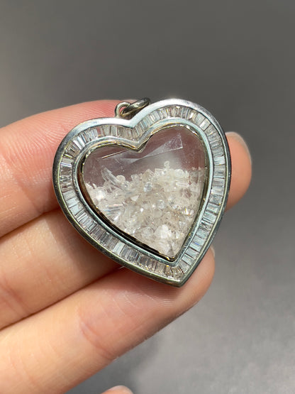 Vintage 18K Gold 5.6 CTW Diamond Heart Shaker Pendant