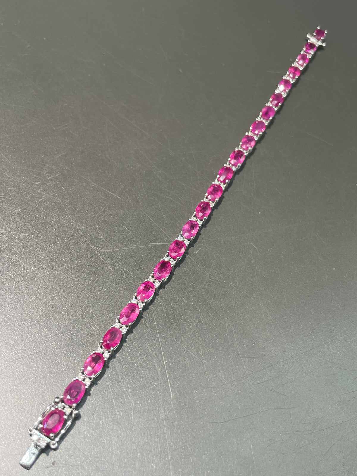14K Gold Ruby Diamond Tennis Bracelet