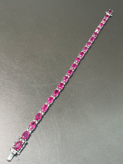 14K Gold Ruby Diamond Tennis Bracelet