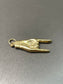 Vintage 14K Yellow Gold Rock and Roll Hand Charm Pendant
