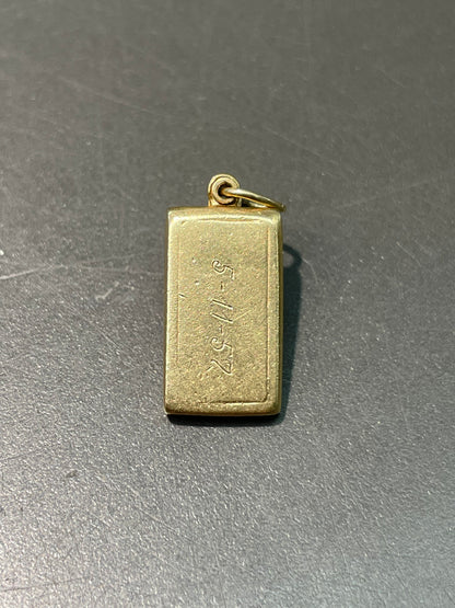 Vintage 14K Yellow Gold "Happy Birthday" Card Charm Pendant