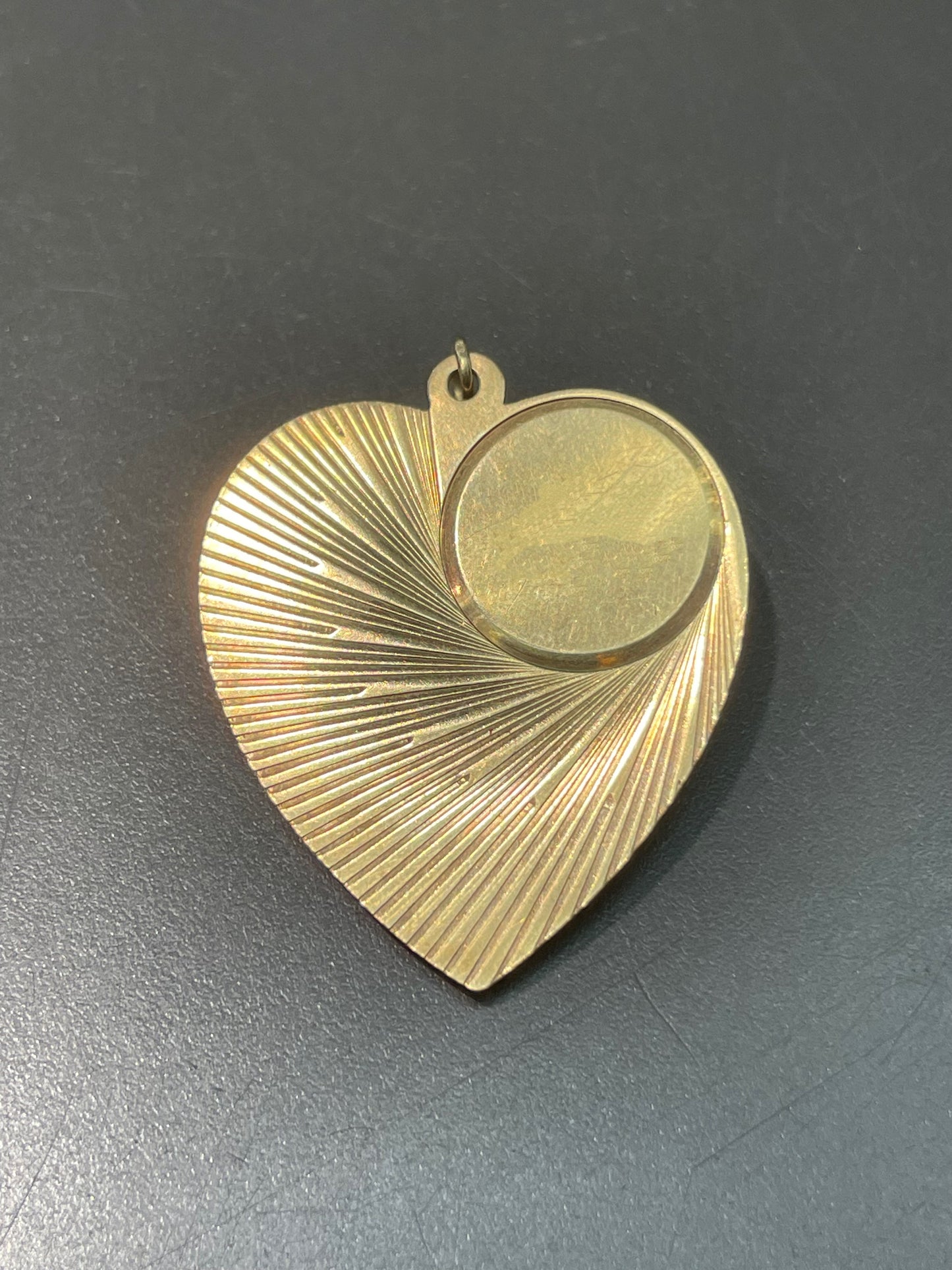 Vintage 14K Yellow Gold Large Engine Tuned Heart Charm Pendant