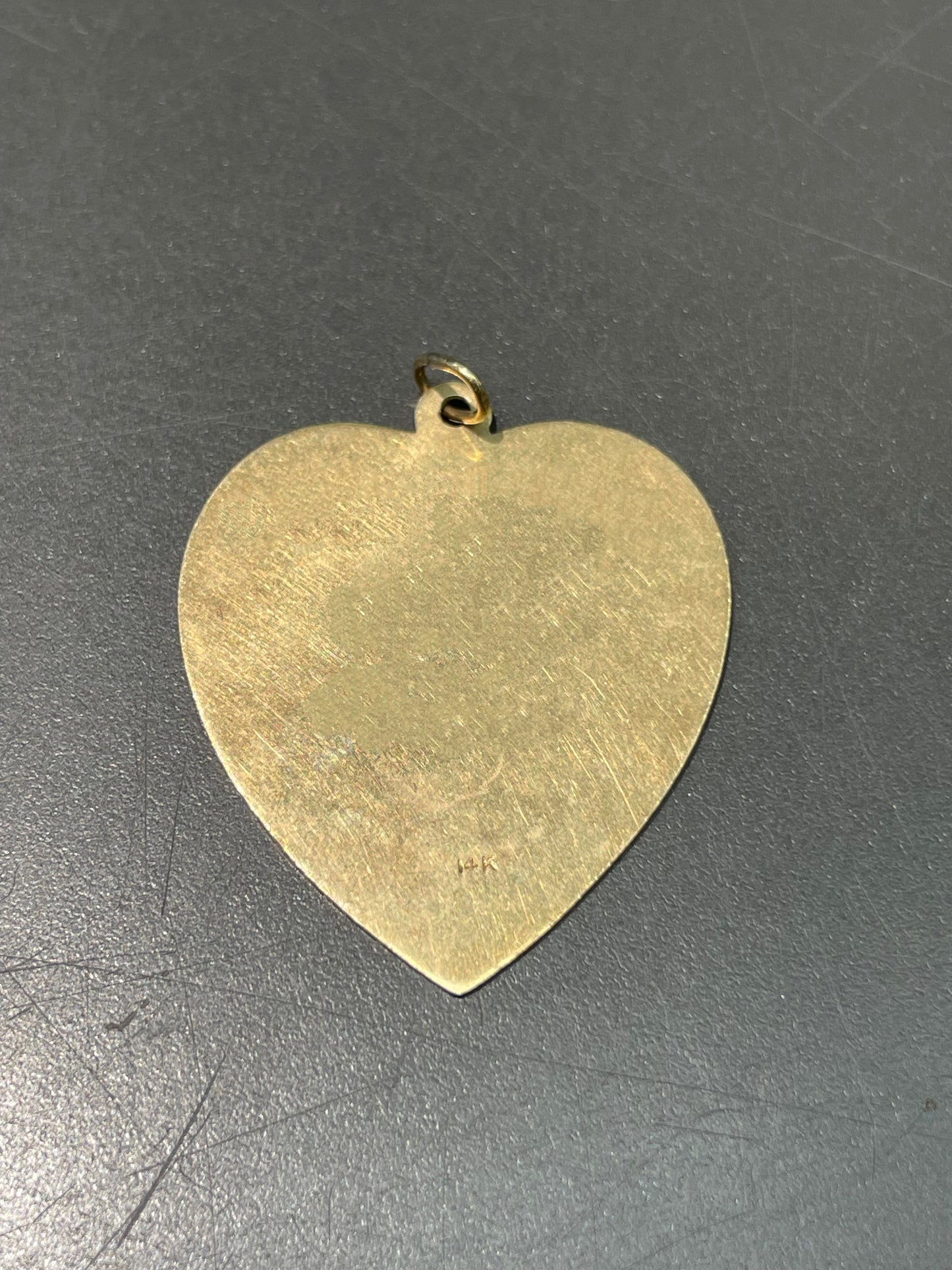Vintage 14K Yellow Gold Large Engine Tuned Heart Charm Pendant