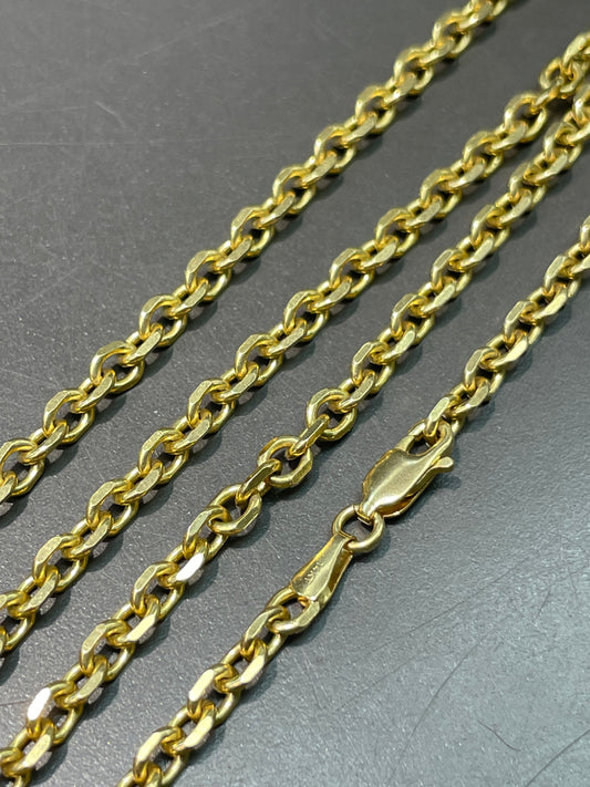 14K Yellow Gold 4.0 mm Cable Link Chain Necklace 20.5 inch