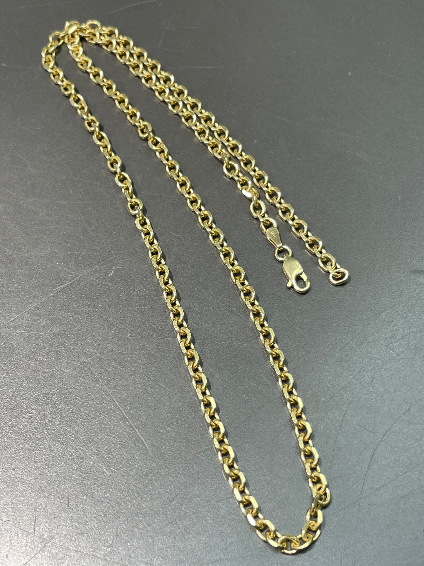 14K Yellow Gold 4.0 mm Cable Link Chain Necklace 20.5 inch