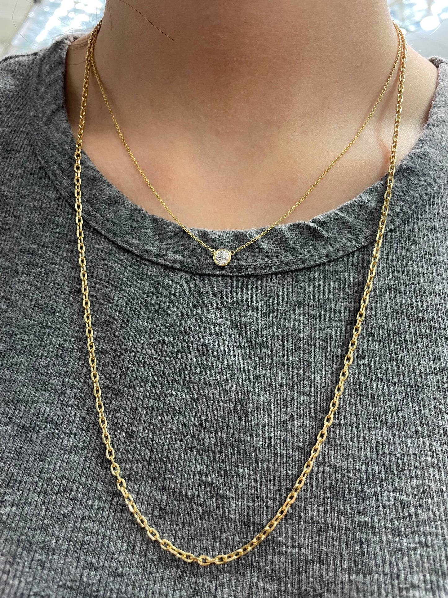 14K Yellow Gold 2.5 mm Cable Link Chain Necklace 24.0 inch