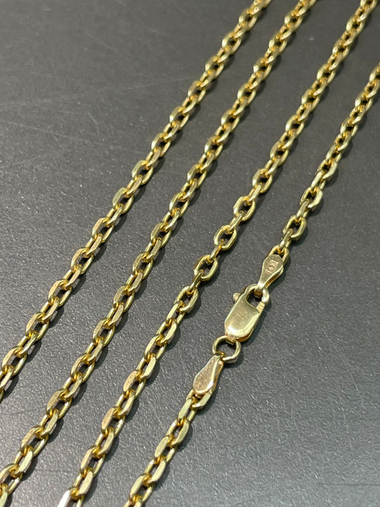 14K Yellow Gold 2.5 mm Cable Link Chain Necklace 24.0 inch