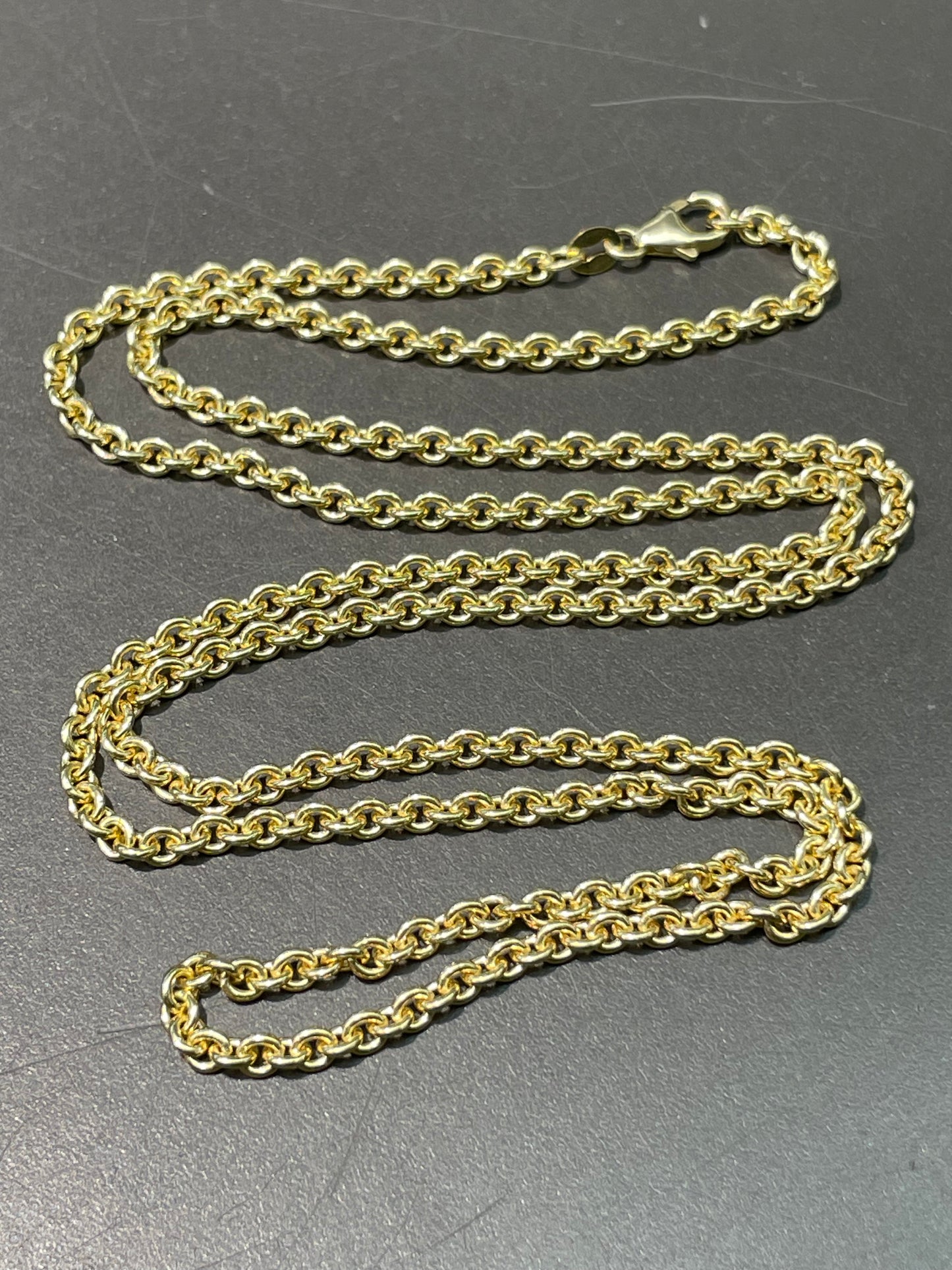 14K Yellow Gold 3.0 mm Round Oval Link Chain Necklace 24.0 inch