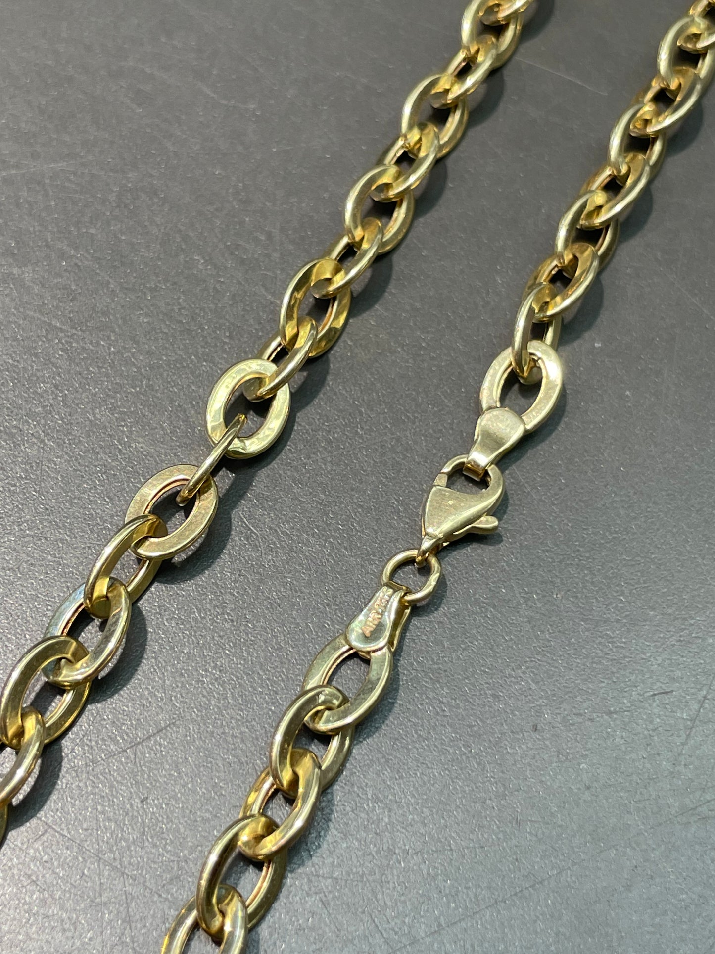 14K Yellow 6.5 mm Hollow Oval Cable Link Chain Necklace 24.0 inch