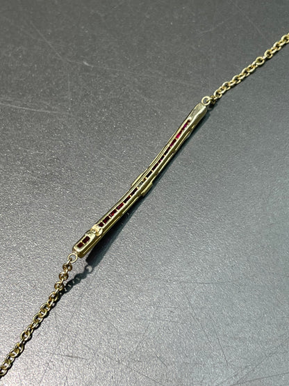 Vintage 22K Yellow Gold Muti-Gemstone Fringe Necklace