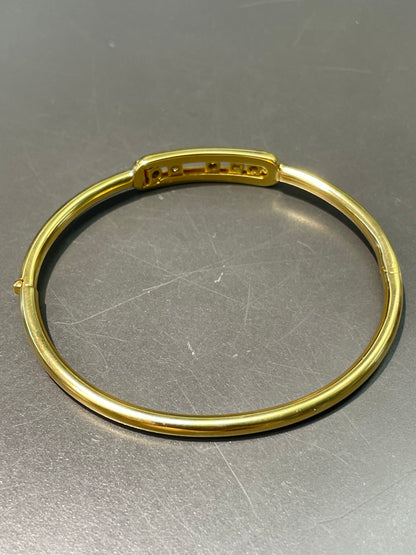 14K Yellow Gold 0.25 CTW Diamond Floating Diamond Bangle Bracelet