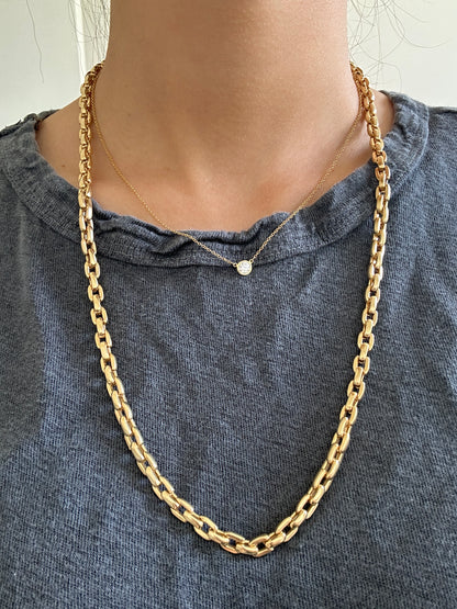 Vintage 14K Gold Elongated Rolo Link Chain