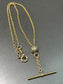 Antique 14K Yellow Gold 0.36 CTW Diamond Starburst Twisted Rope Albert Watch Chain Necklace