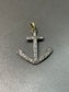 Vintage 18K Gold Silver Diamond Anchor Pendant Charm