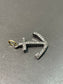 Vintage 18K Gold Silver Diamond Anchor Pendant Charm