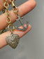 Vintage 18K Gold Silver Diamond Pave Cluster Pendant Charm