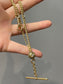 Antique 14K Yellow Gold 0.36 CTW Diamond Starburst Twisted Rope Albert Watch Chain Necklace