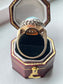 Antique 14K Yellow Gold 4.96 CTW Opal Diamond Halo Ring