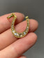 Antique 14K Yellow Gold Rose Cut Diamond Horse Shoe Pendant