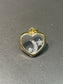 14K Yellow Gold Diamond Floating Heart Shaker Pendant