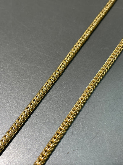 Vintage Portuguese 19K Gold Foxtail Watch Chain Necklace