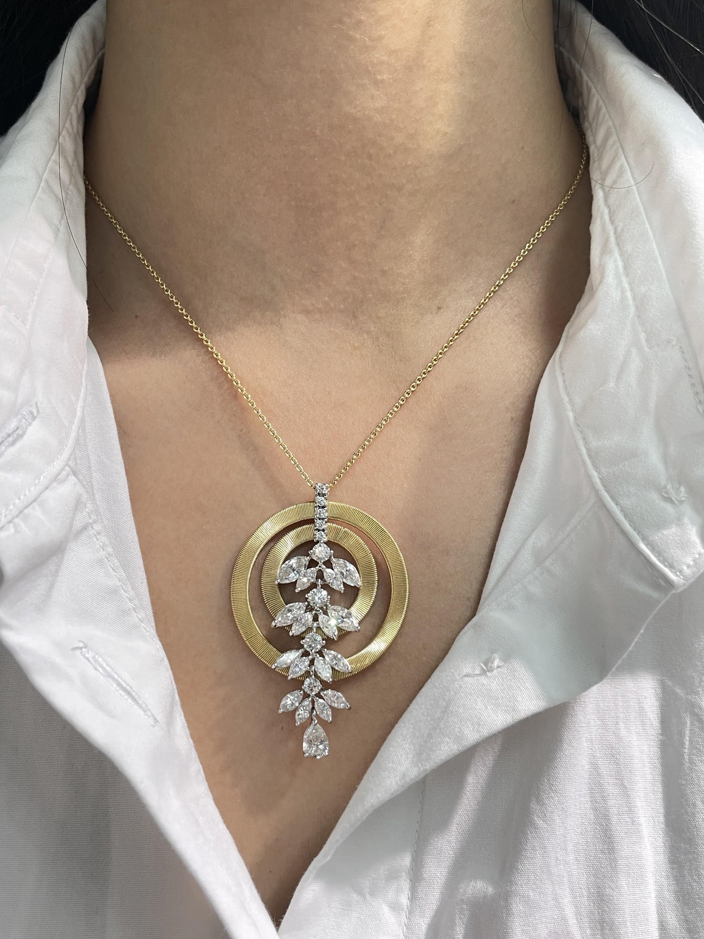 Marco Bicego Masai Circle Wire Diamond Drop Pendant
