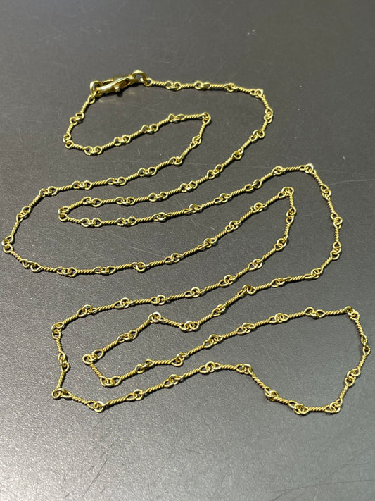 18K Yellow Gold 4.0 mm Hand-Twisted Chain Necklace 32.0 inches