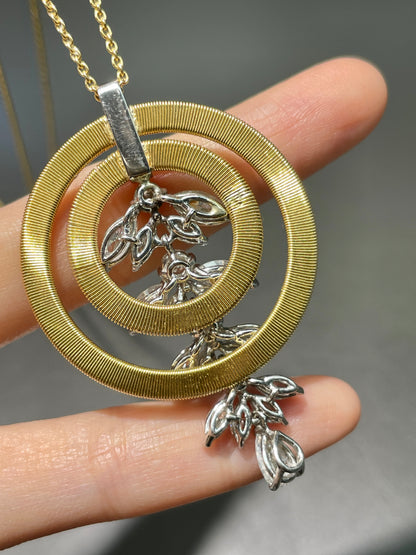 Marco Bicego 18K Gold Masai Circle Wire Diamond Drop Pendant Necklace