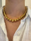 Vintage 14K Yellow Gold 12.0 mm Graduated Bead Necklace 16.0 inch