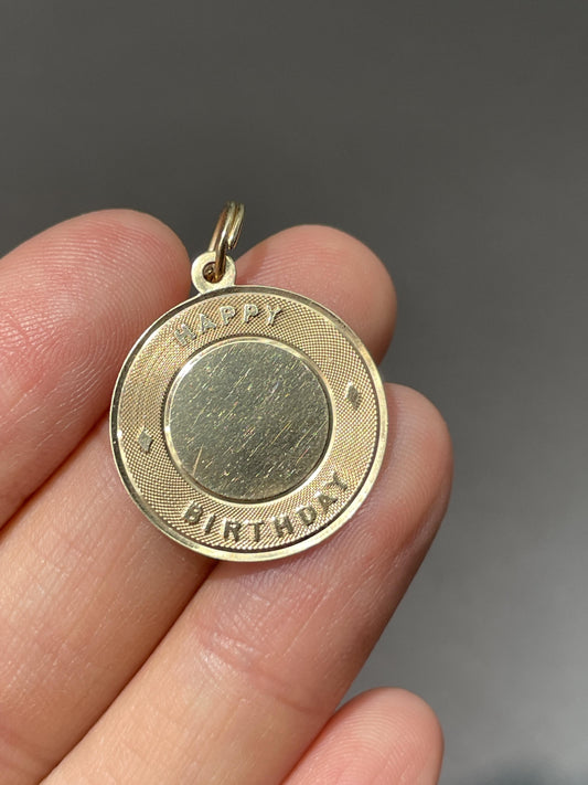 Vintage 14K Gold "Happy Birthday" Charm