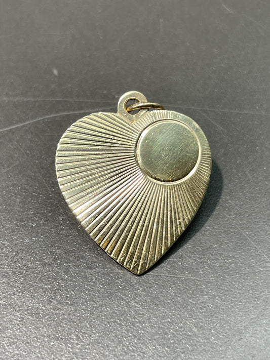 Vintage 14K Gold Engine Turned Heart Charm