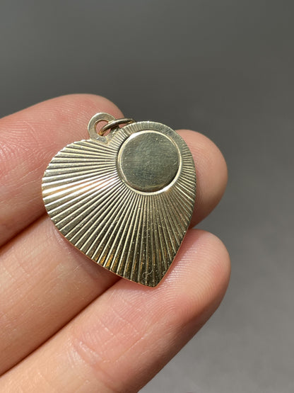 Vintage 14K Gold Engine Turned Heart Charm