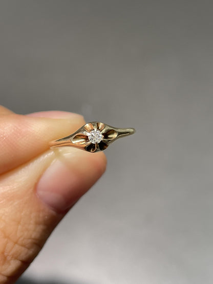 Vintage 14K Gold Solitaire Engagement Ring Charm