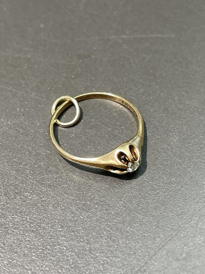 Vintage 14K Gold Solitaire Engagement Ring Charm