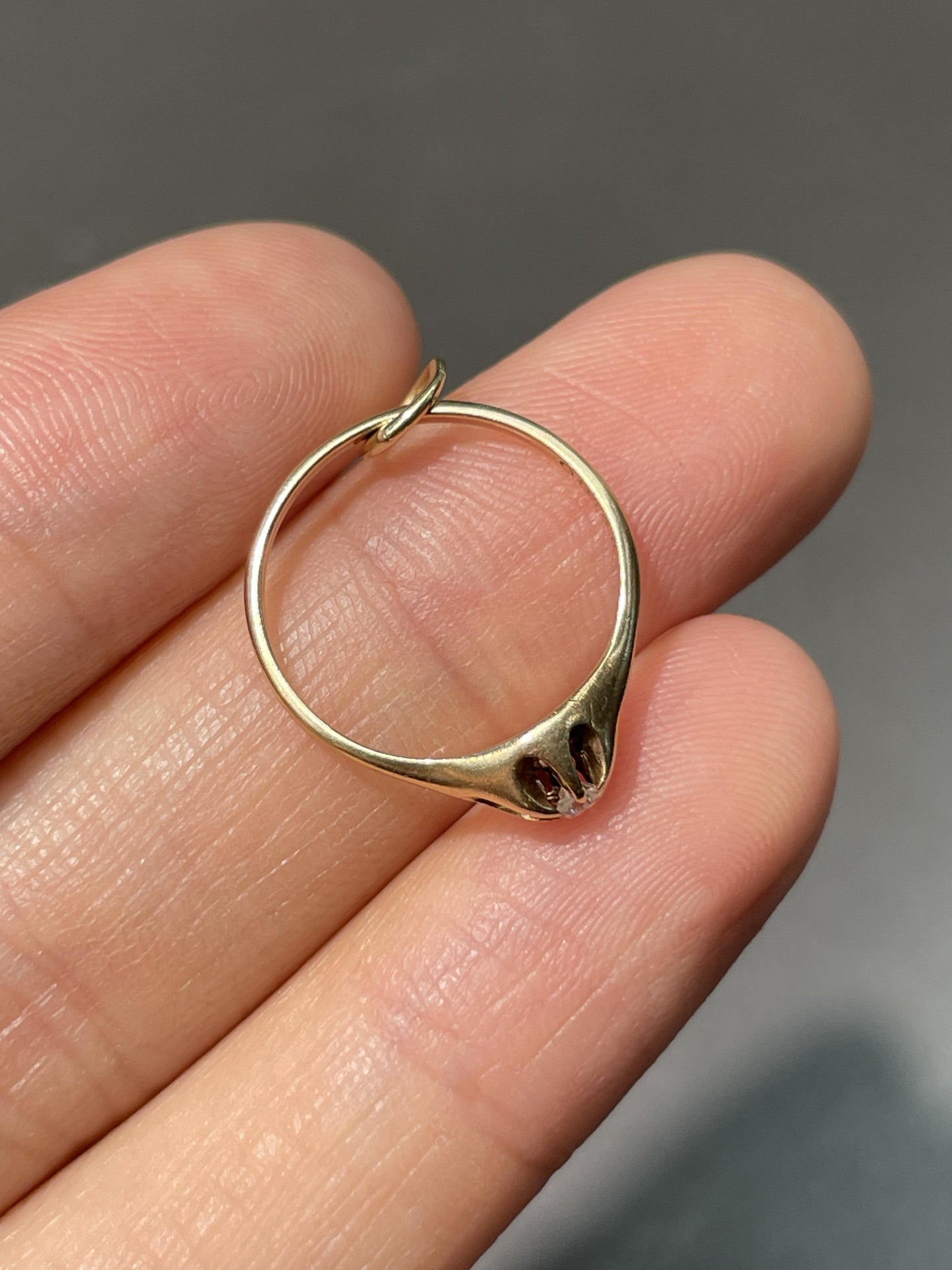 Vintage 14K Gold Solitaire Engagement Ring Charm