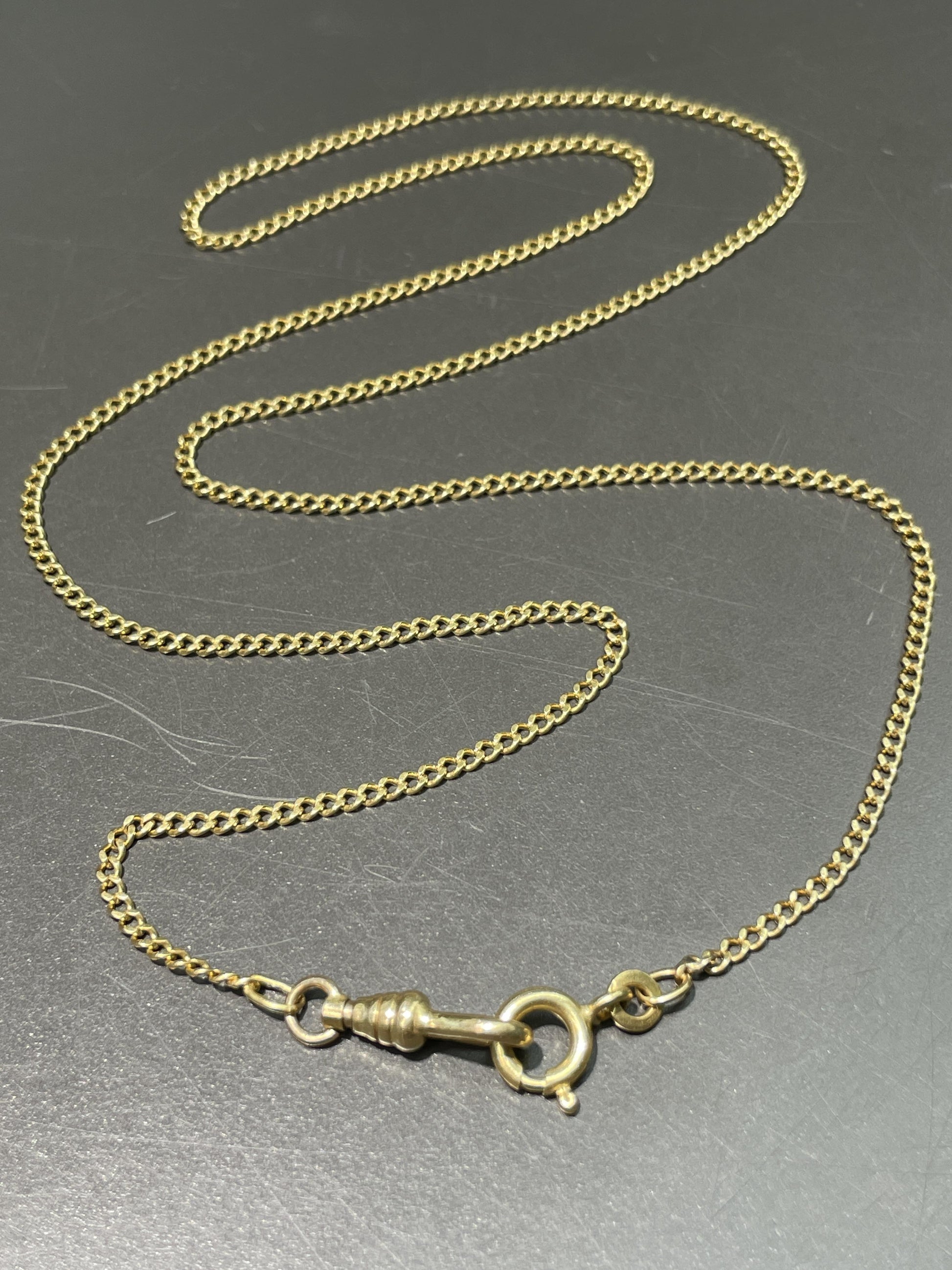 Vintage 18K Gold 2.5 mm Curblink Watch Chain Necklace