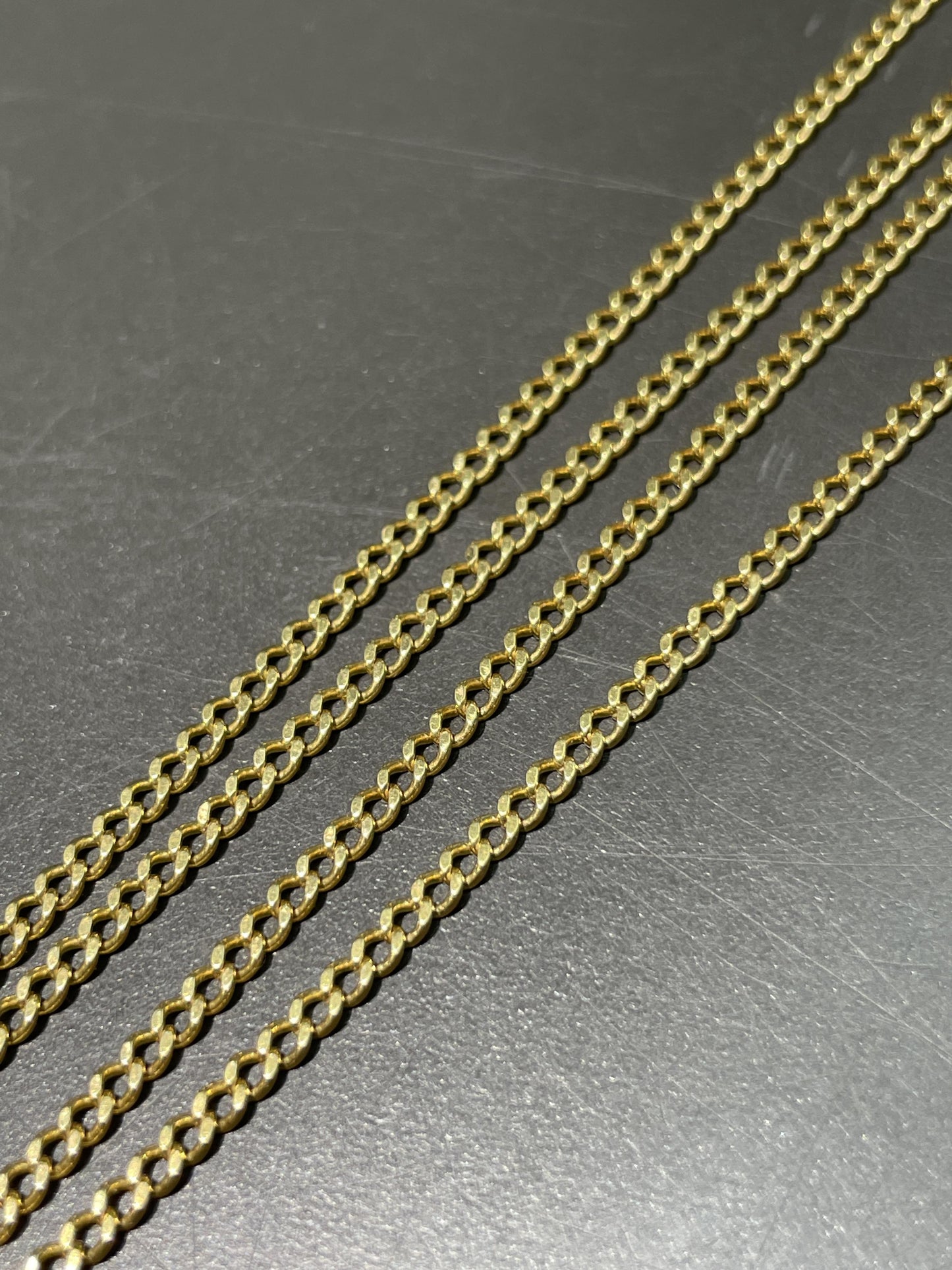 Vintage 18K Gold 2.5 mm Curblink Watch Chain Necklace