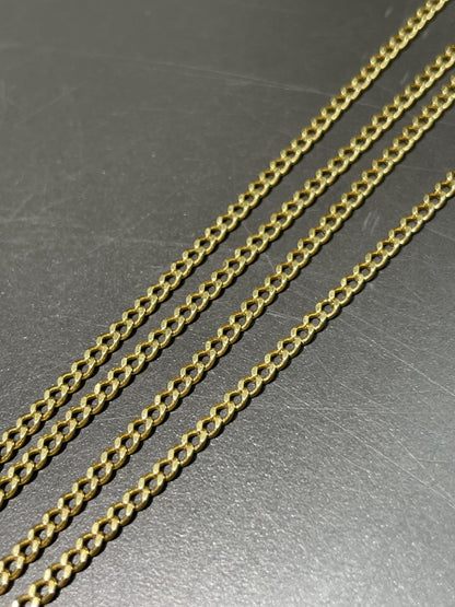 Vintage 18K Gold 2.5 mm Curblink Watch Chain Necklace