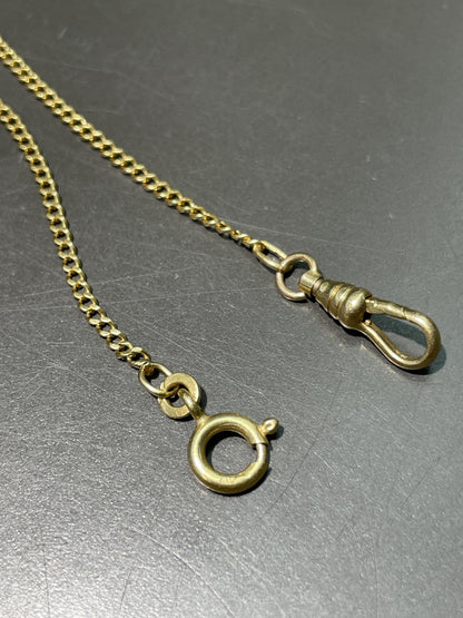 Vintage 18K Gold 2.5 mm Curblink Watch Chain Necklace