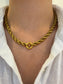 Antique 18K Yellow Gold Twisted Rope Chain Link Necklace