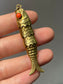 Vintage 18K Yellow Gold Large Coral Articulated Fish Pendant Charm