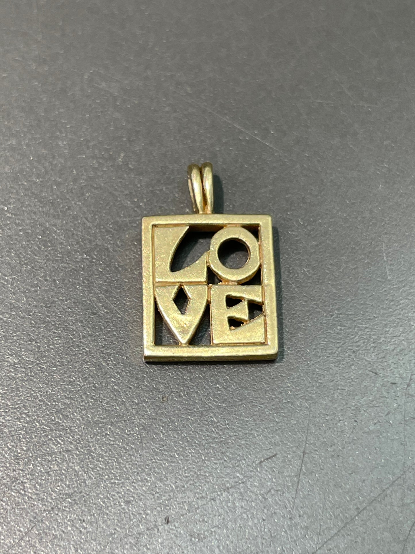 Vintage 14K Yellow Gold LOVE Charm Pendant