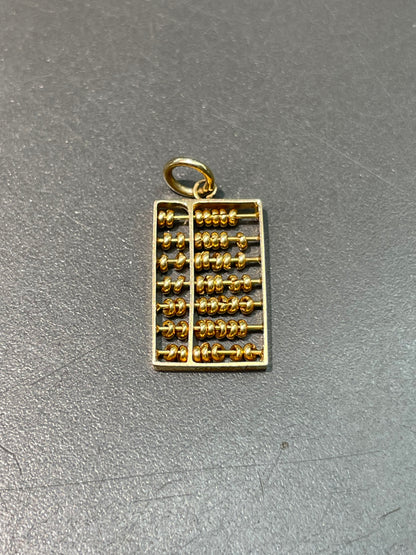 Vintage 14K Yellow Gold Articulating Abacus Charm Pendant