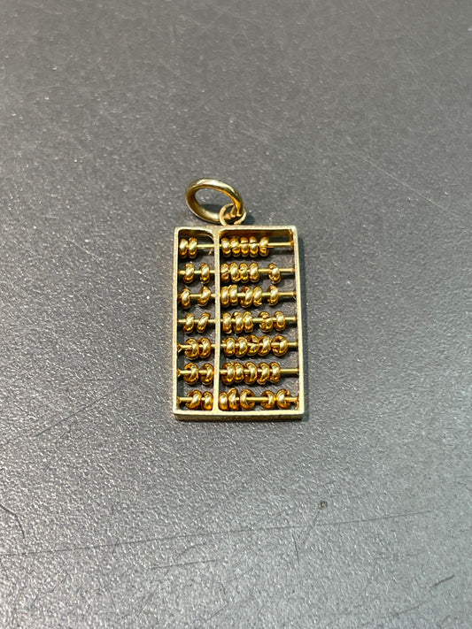 Vintage 14K Yellow Gold Articulating Abacus Charm Pendant