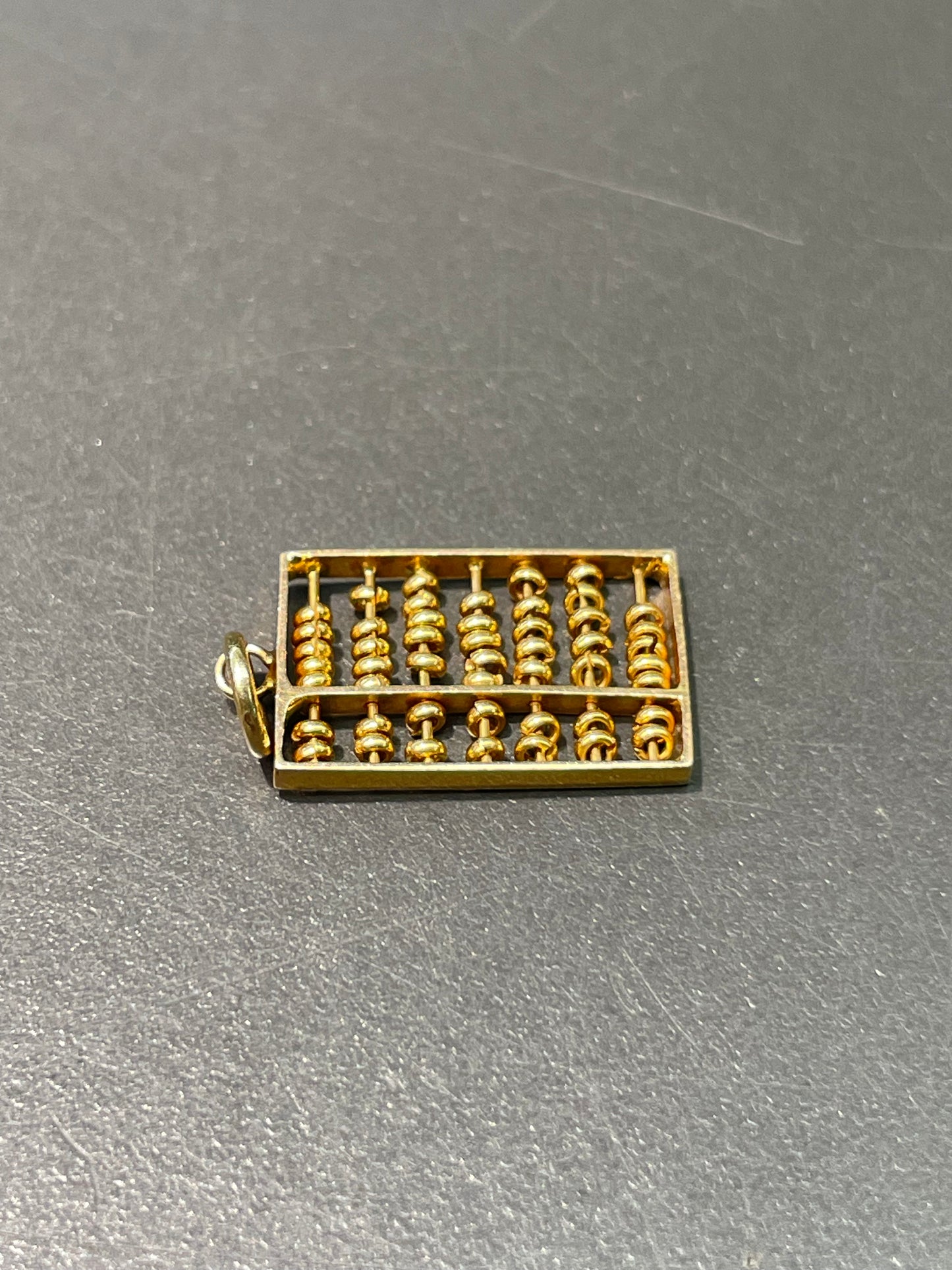 Vintage 14K Yellow Gold Articulating Abacus Charm Pendant