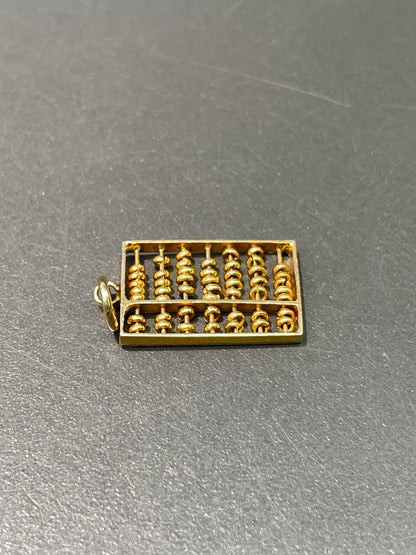 Vintage 14K Yellow Gold Articulating Abacus Charm Pendant