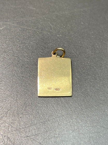 Vintage 14K Yellow Gold Bingo Board Game Charm Pendant