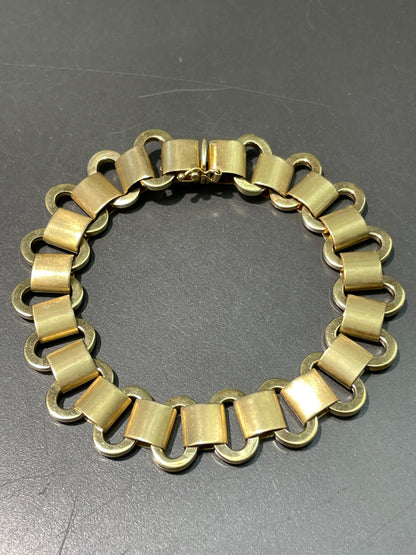 Vintage 14K Gold Sculptural Link Bracelet